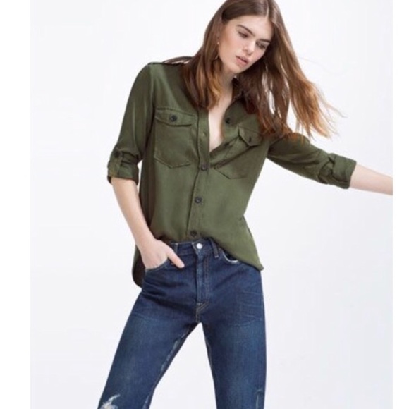 zara military shirt